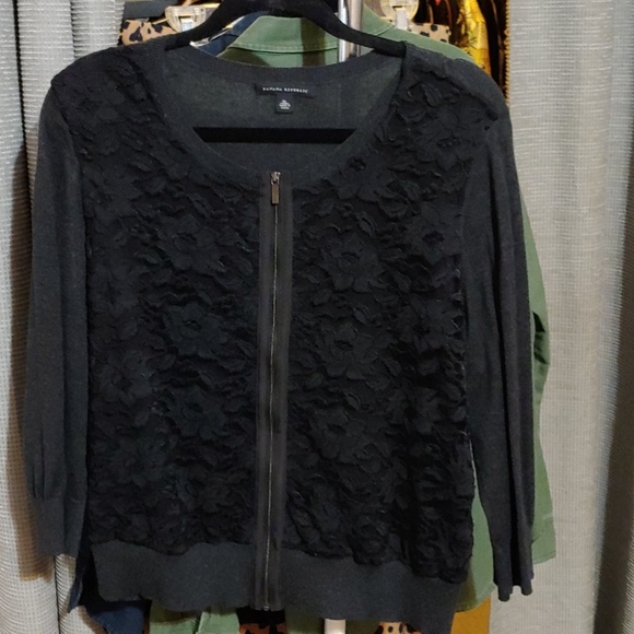 Banana Republic lace front zip up sweater - Picture 2 of 3